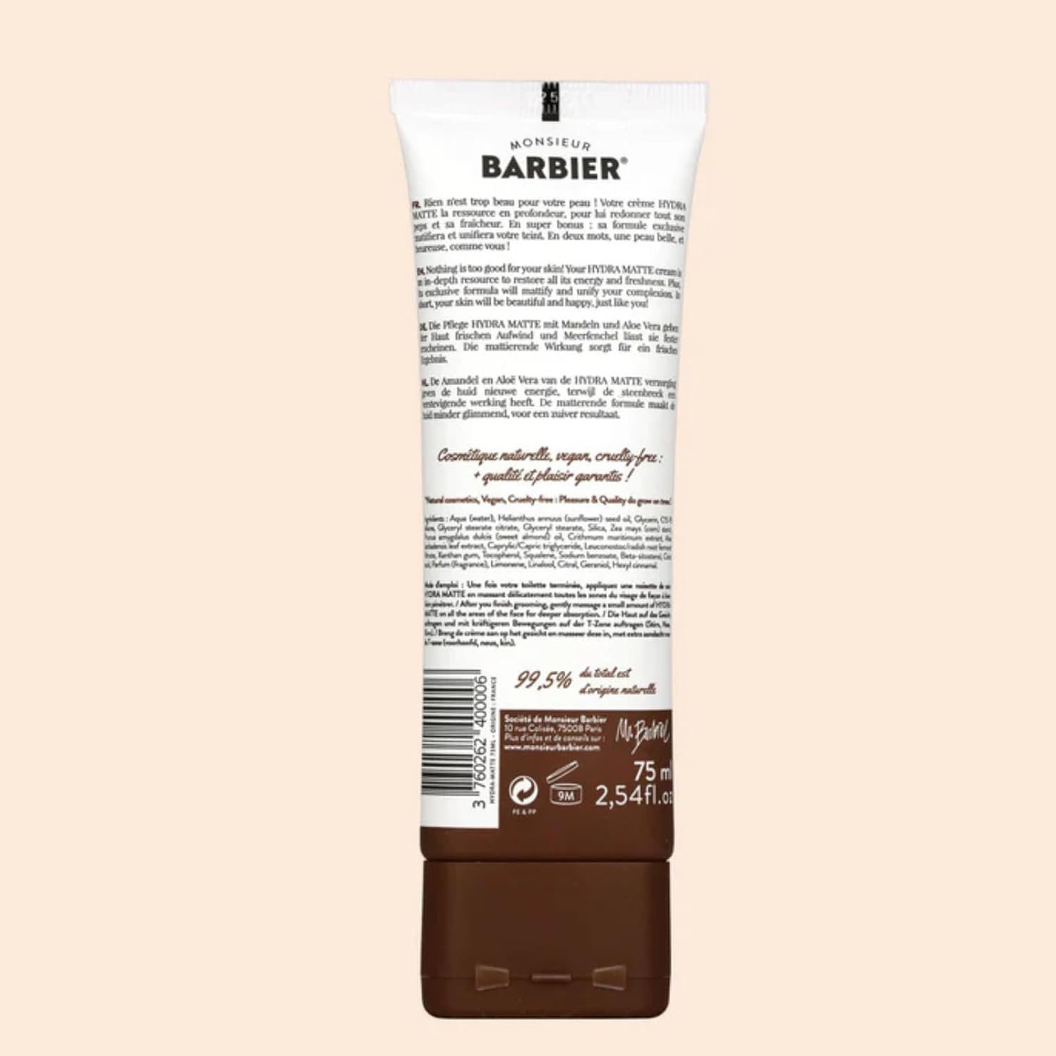 MONSIEUR BARBIER Hydra Matte — Crème visage homme 75 mL – Image 4
