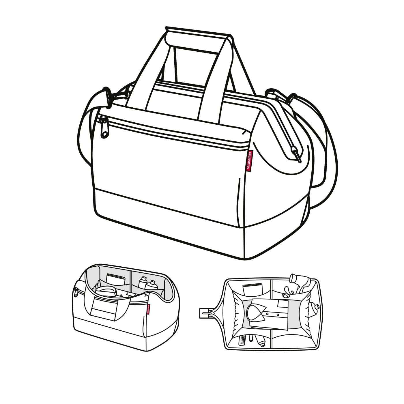 reisenthel Allrounder L Pocket - Un Sac Type Sacoche Docteur avec 2 Grands Compartiments zippés à l'extérieur, Grande Ouverture à arceaux, 6 Compartiments intérieurs, 2 poignées, en Motif Dot – Image 5