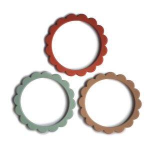 MUSHIE — Anneau de dentition bébé silicone sans BPA lot de 3