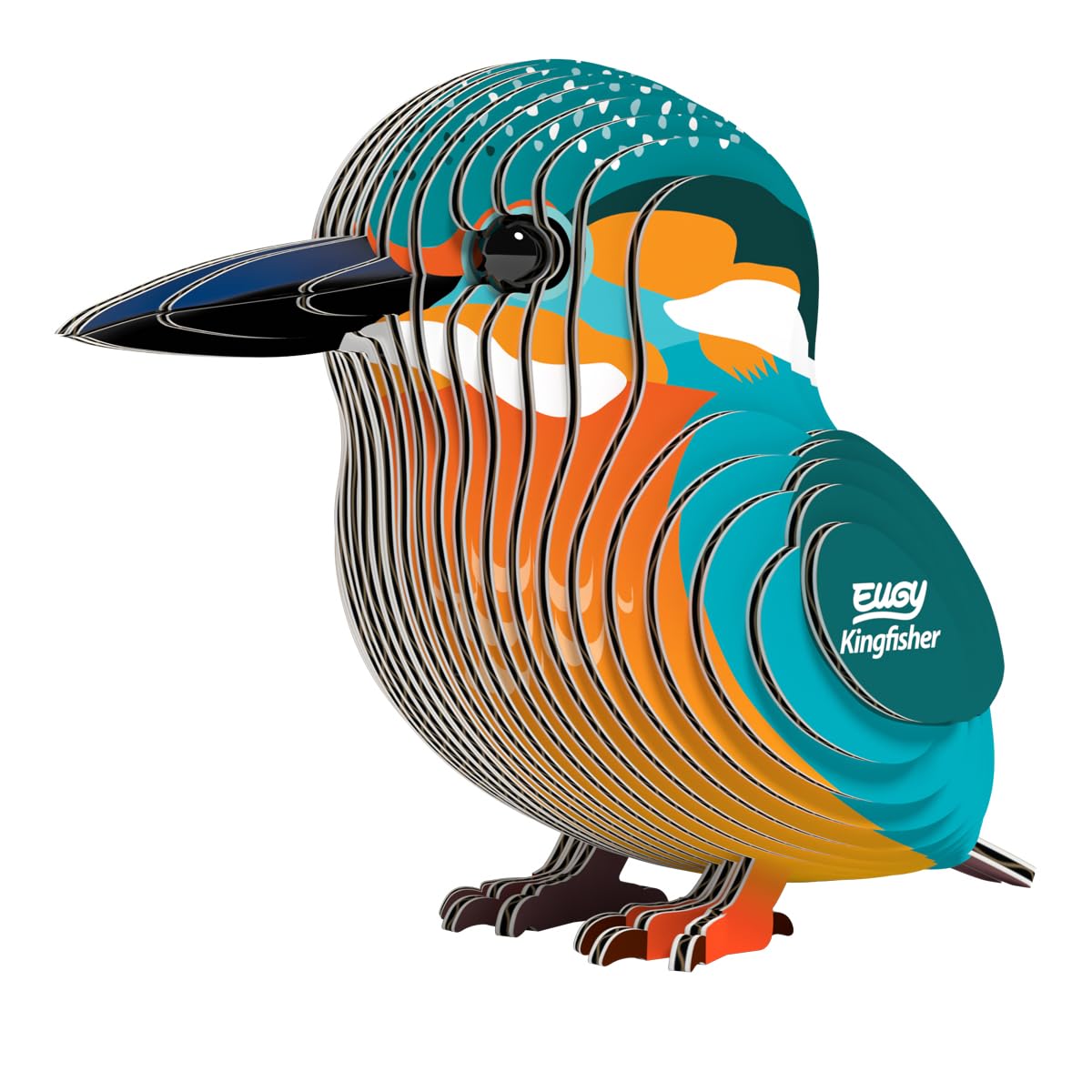 EUGY N° 121 — Puzzle 3D Martin-Pêcheur en carton recyclé