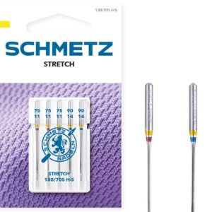 SCHMETZ — 5 aiguilles stretch pour machine à coudre 75/11-90/14