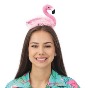 P'TIT CLOWN — Serre-tête flamant rose avec plumes