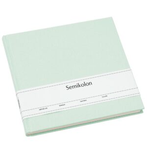Semikolon 361780 Livre d'or - 25 x 23 cm - avec 180 pages vierges à personnaliser, marque-page - vert mousse pastel