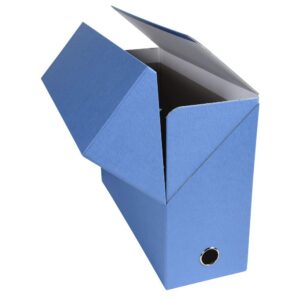 Exacompta - Réf. 89422E - 1 Boîte transfert en papier toilé - Dos 120 mm - Avec un œillet en métal - Pour format A4 - Dimensions 25,5 x 34 x 12 cm - Couleur bleu clair - Livrée montée