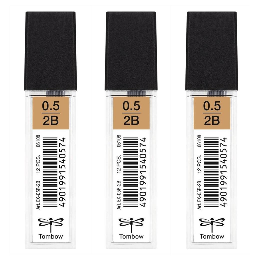 TOMBOW EX-05P-2B — Boîte de 12 recharges pour porte-mine 0,5 mm 2B