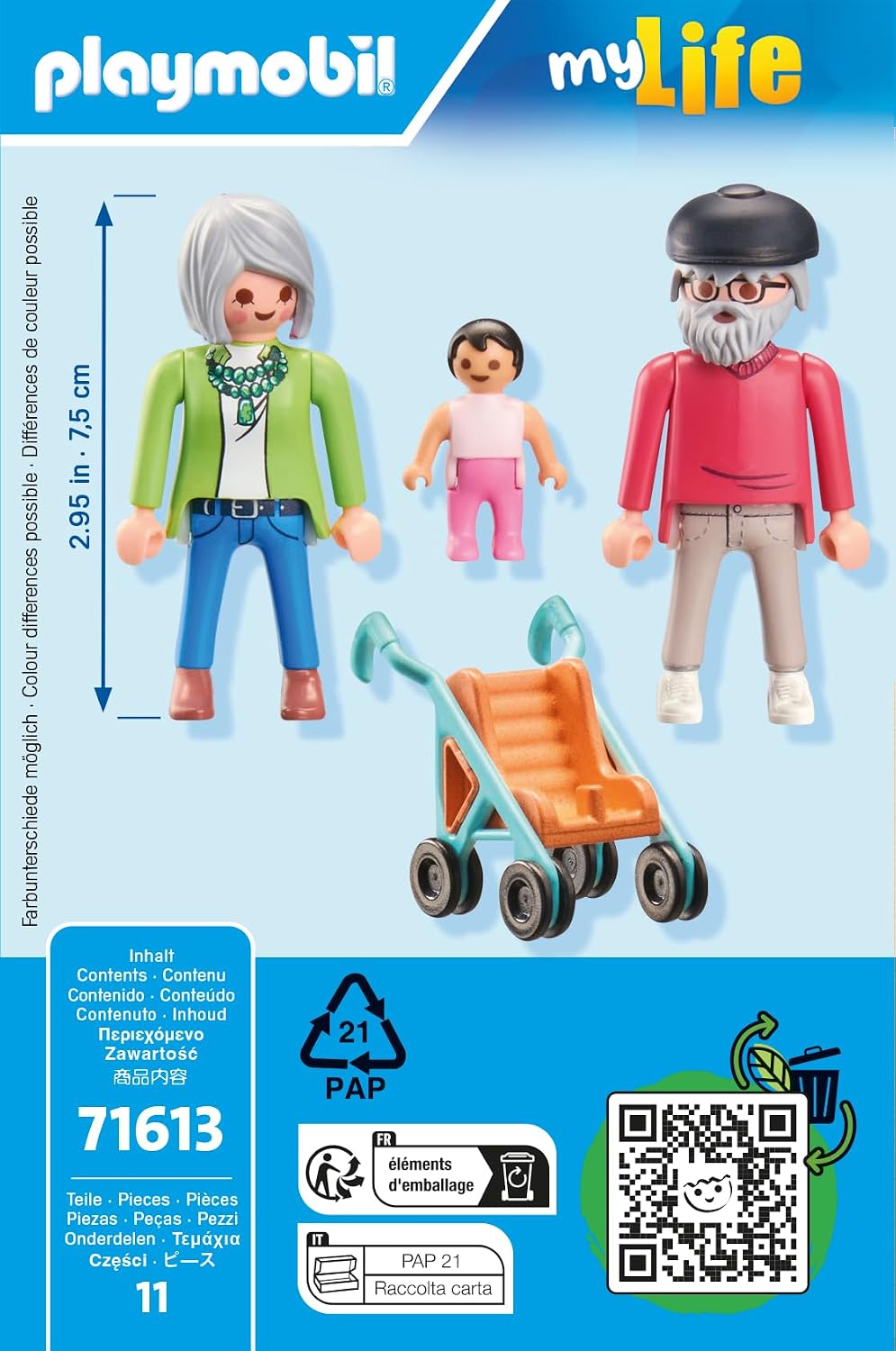 PLAYMOBIL My Life — Grands-parents avec bébé et poussette – Image 2