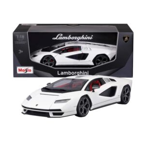 Maisto - Lamborghini Countach LPI 800-4 Blanche, Voiture Miniature 1:18, réplique détaillée avec pièces ouvrables, Licence Officielle Lamborghini, ne Convient Pas aux Moins de 36 Mois