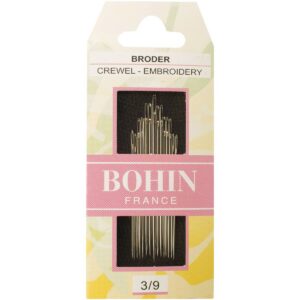 BOHIN — Assortiment d’aiguilles à broder n°3-9, 15 pièces