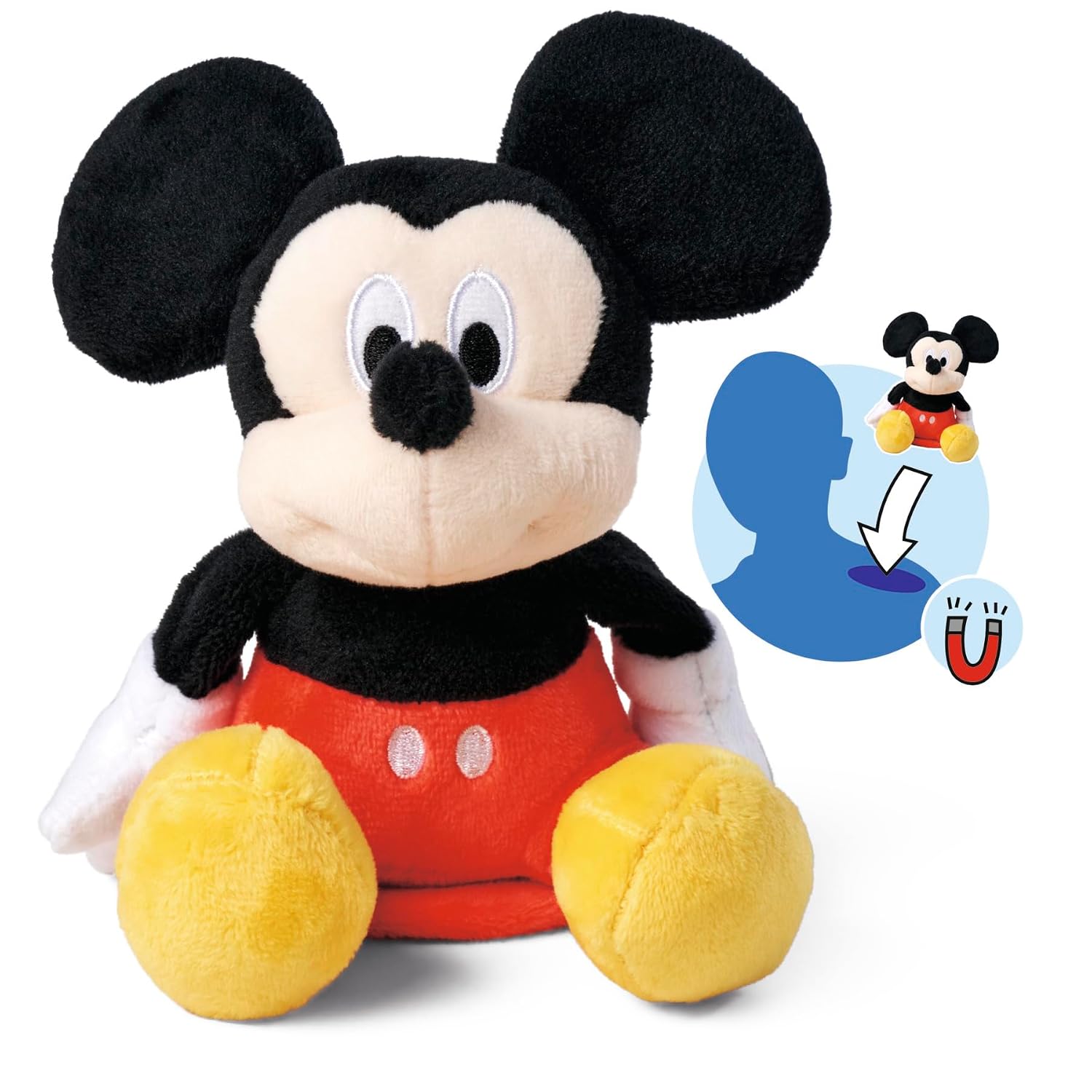 SIMBA Disney — Peluche Mickey Mouse magnétique 12 cm
