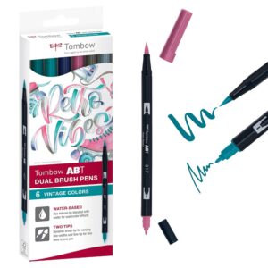 TOMBOW ABT — Lot de 6 stylos à double pinceau vintage