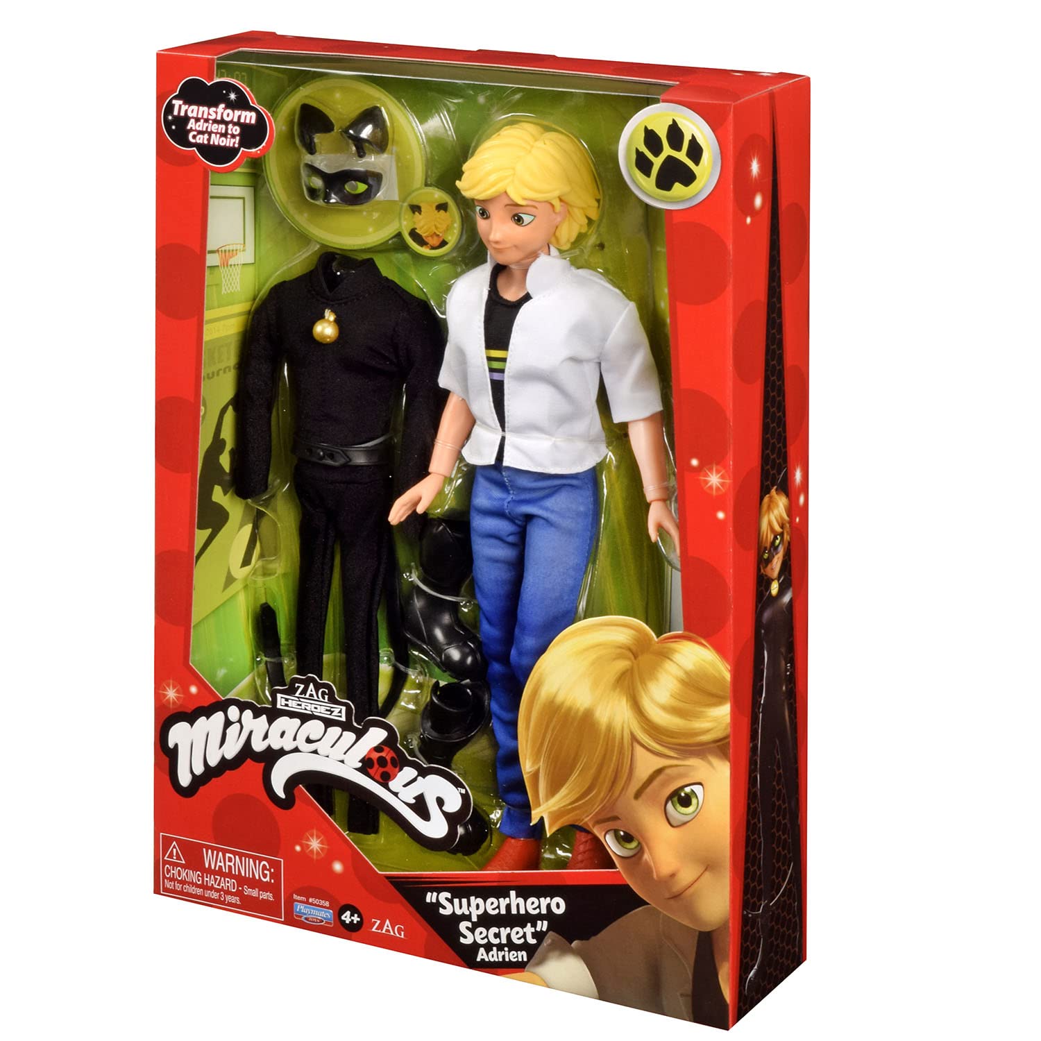 BANDAI Miraculous — Poupée Chat Noir et Adrien 26 cm – Image 6