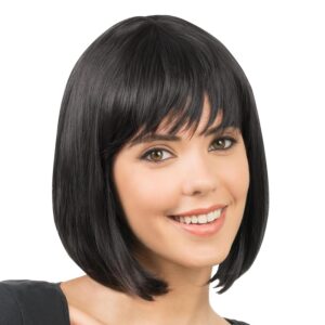 CHAKS — Perruque bob synthétique lisse 30 cm avec frange