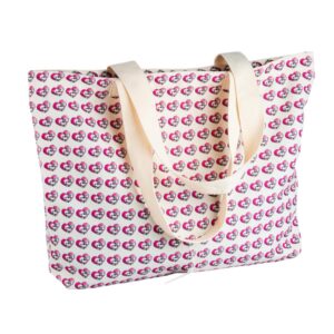 Diddl - Totebag Magic Pattern, Sac Cabas en Lin et Coton, Sac Motif Coeur, Fermeture Éclair, Idée Cadeau Fan Nostalgique des Années 90