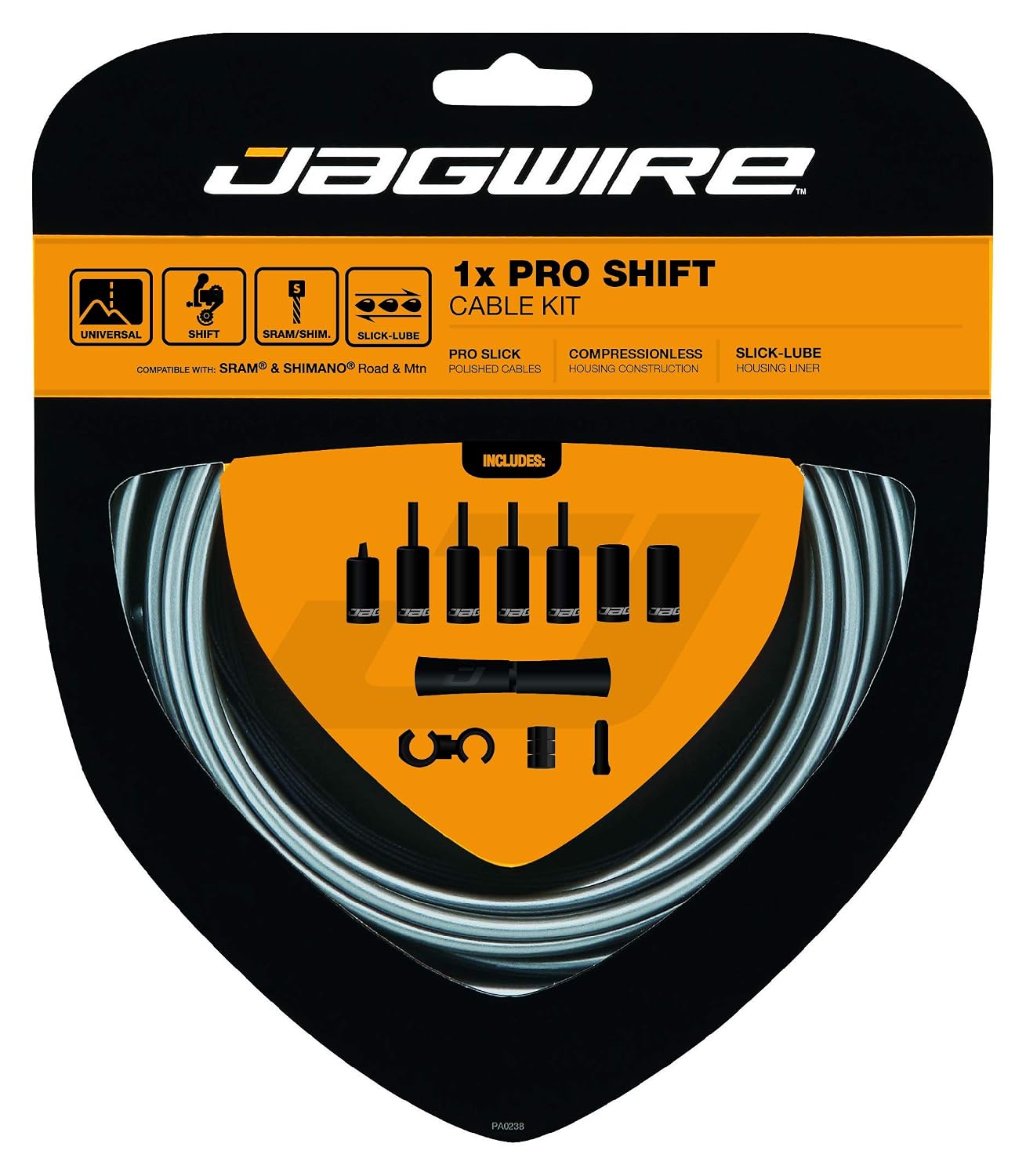 JAGWIRE Pro Shift Kit — Kit câbles et gaines de dérailleur gris
