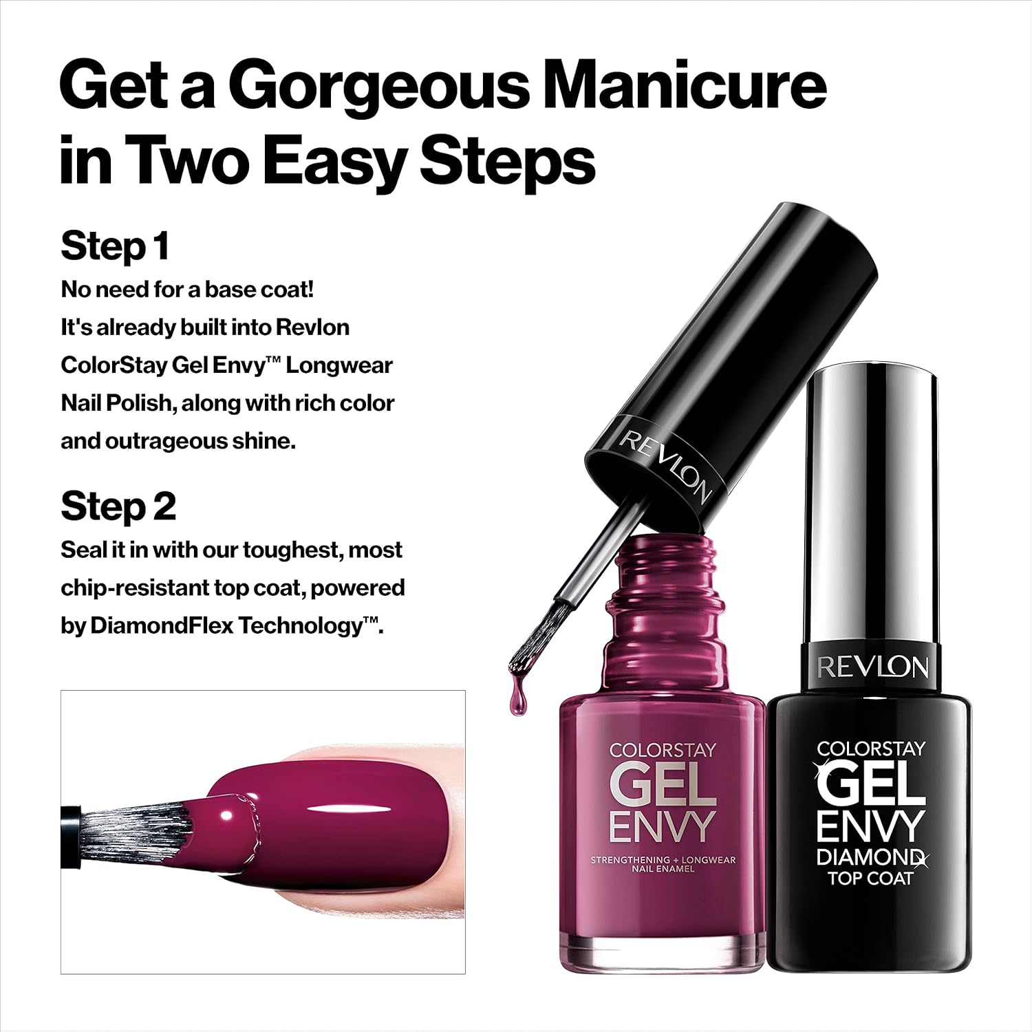 REVLON ColorStay — Top coat vernis à ongles Diamond Gel Envy – Image 3