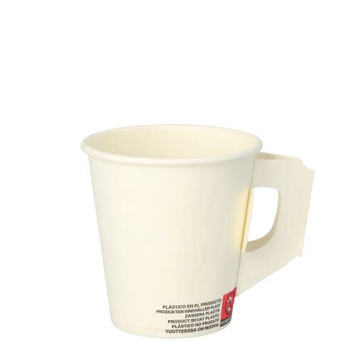 STARPAK — Lot de 80 gobelets en carton avec anse 18 cl blanc