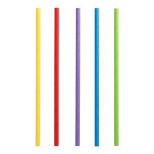 PAPSTAR — Lot de 135 pailles en papier colorées 25 cm