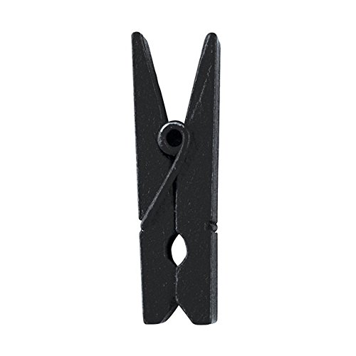 Mini pinces à linge en bois noires — lot de 24 2,5 cm