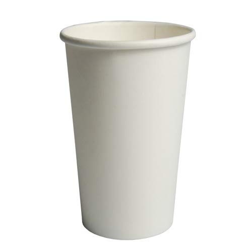 Lot de 50 gobelets en carton à emporter 40 cl blancs