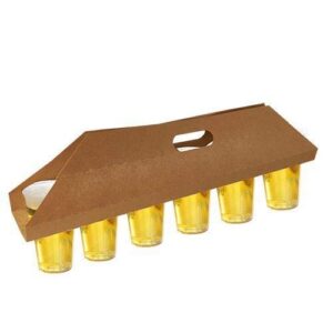 PAPSTAR — Lot de 30 plateaux de transport pour 6 gobelets