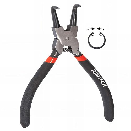 RIBIMEX — Pince à circlips intérieure courbe 160 mm