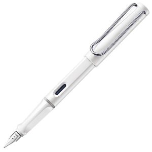 LAMY Safari — Stylo plume gaucher plume acier M blanc