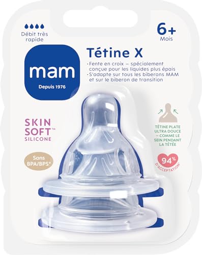 MAM Lot de 2 Tétines Anatomiques en Silicone, Débit Rapide, 6M+ – Image 15