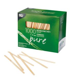 PAPSTAR — Agitateurs en bois 11 cm, lot de 1000