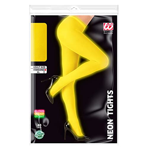 WIDMANN Party Fashion — Collants adultes fluo 40 den jaune – Image 2