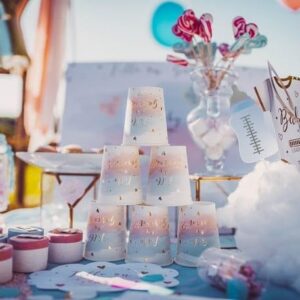 Alternative view of ARTYFETES — 8 Gobelets Gender Reveal pastel et dorés
