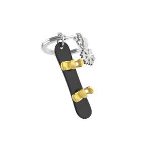 METALMORPHOSE — Porte-clés Métal 3D Snowboard & Flocon