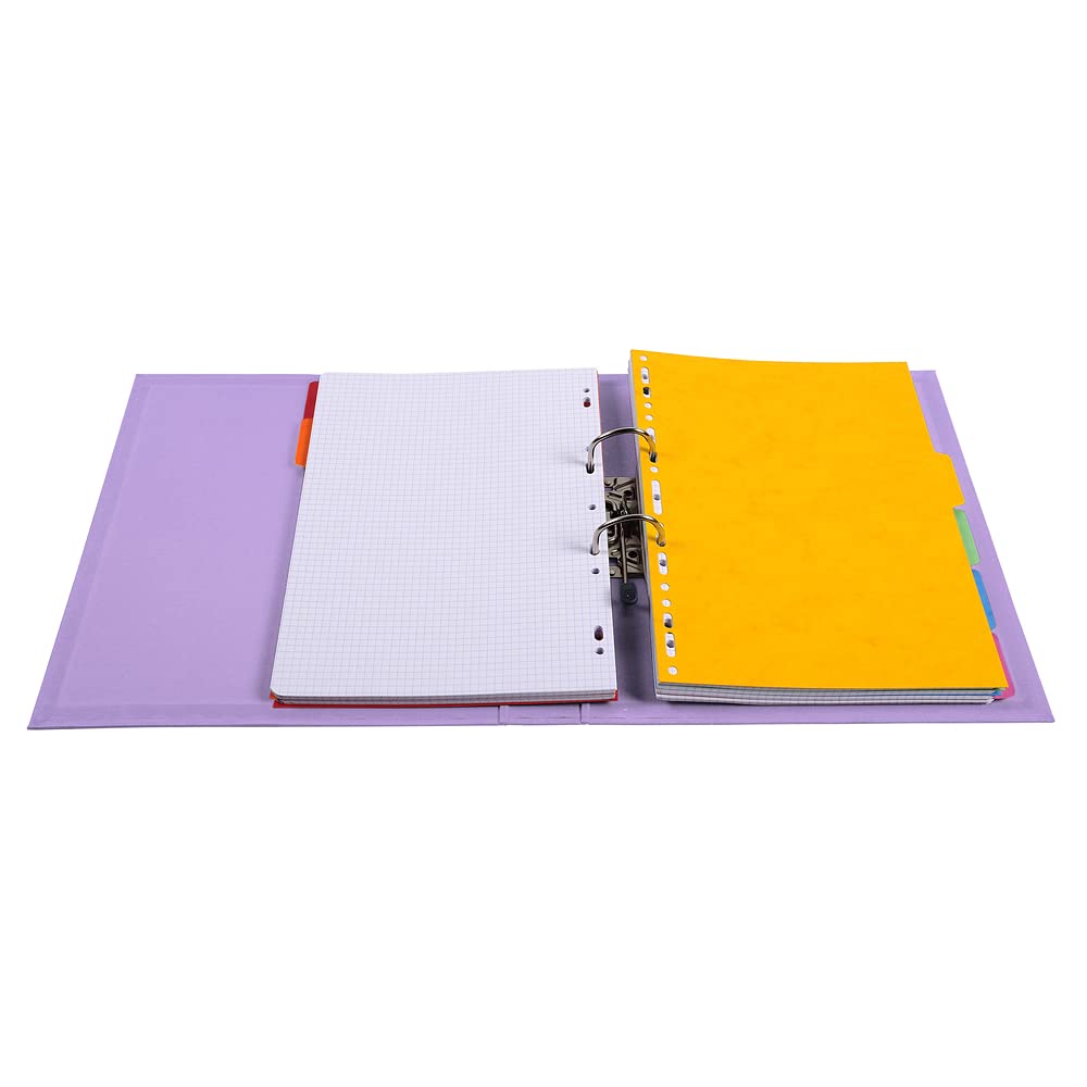 Exacompta - Réf. 53507E - 1 Classeur à levier A4 Prem'Touch - Dos de 50 mm - Mécanique 55 mm - Dimensions extérieures : 32 x 29 x 5 cm - Format à classer A4 - Coloris : Lilas – Image 20