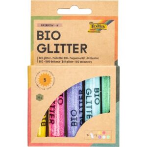 Alternative view of FOLIA Bio Glitter Mix Rainbow M — 5 tubes de paillettes organiques