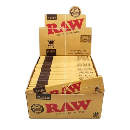RAW King Size Slim — Boîte de 50 carnets de feuilles à rouler