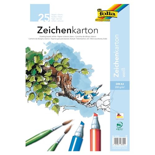 FOLIA — Carton à dessin A3 200 g 25 feuilles