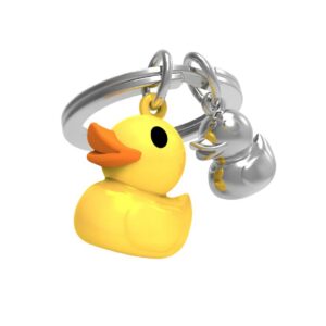 META[L]MORPHOSE — Porte-clés Canard jaune et bébé argenté