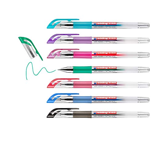 EDDING 2185 — Roller à encre gel étui de 7 couleurs 0,7 mm