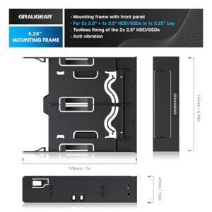 Alternative view of GRAUGEAR G-CV-235T525 — Cadre de montage 2x2,5" + 1x3,5