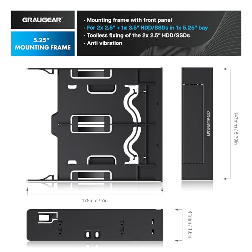 GRAUGEAR G-CV-235T525 — Cadre de montage 2x2,5" + 1x3,5 – Image 2
