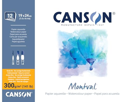 CANSON Montval — Bloc papier aquarelle 12 feuilles 19 x 24 cm