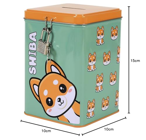 I-TOTAL — Tirelire en métal avec cadenas Shiba – Image 4