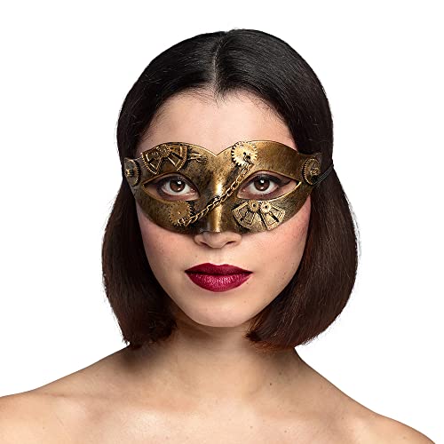 BOLAND — Masque steampunk femme doré à engrenages – Image 2