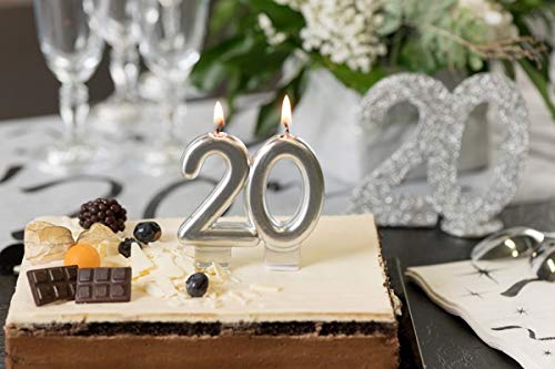 SANTEX — Bougie d’Anniversaire 20 ans Argent – Image 3
