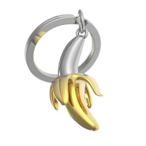 METALMORPHOSE — Porte-clés Banane argenté et doré