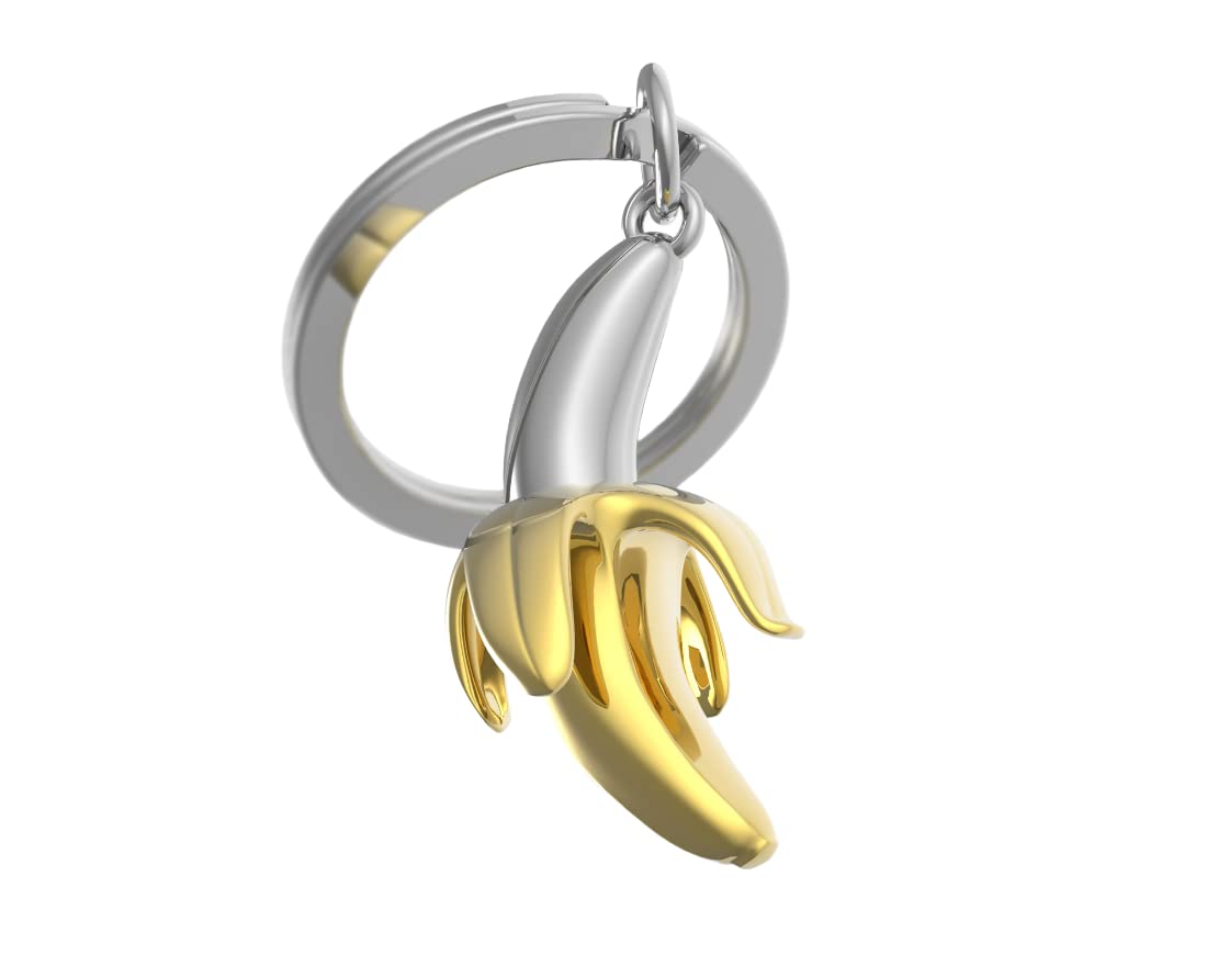 METALMORPHOSE — Porte-clés Banane argenté et doré