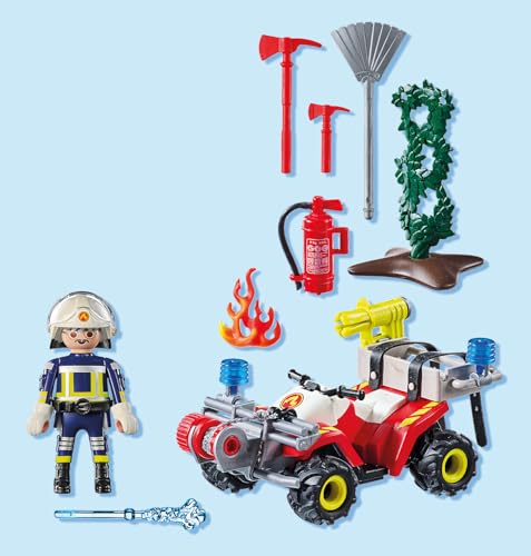 PLAYMOBIL Action Heroes — Quad de pompiers avec canon à eau – Image 19