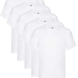 Fruit of the Loom Lot de 5 t-Shirts Originaux pour Homme, Blanc, XL