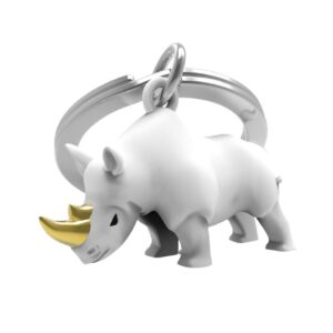 METALMORPHOSE — Porte-clés Rhinocéros blanc