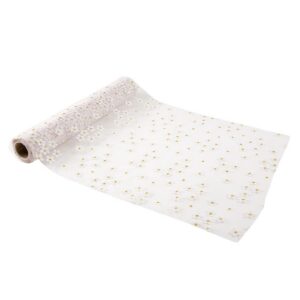 ARTIFETES — Chemin de table en organza marguerites 28 cm x 5 m