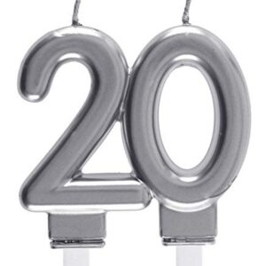 SANTEX — Bougie d’Anniversaire 20 ans Argent